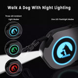 NEW LED Retractable Dog Lead With Flashlight Type-C Charge Retractable Dog Lead With Light Blue Color