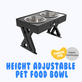 Pet bowl dog bowl pet feeder food bowl stainless steel bowl folding bowl lift table food bowl dog bowl double bowl