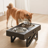 Pet bowl dog bowl pet feeder food bowl stainless steel bowl folding bowl lift table food bowl dog bowl double bowl